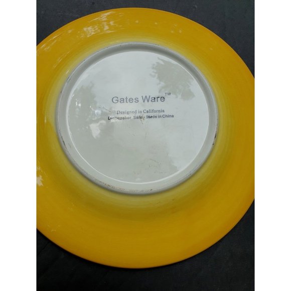 LAURIE GATES WARE Salad Plate Fall Colors Leaves Flowers - Picture 6 of 9